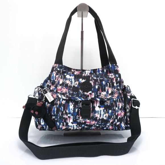 Kipling Felix L Large Handbag Crossbody Polyester HB7680 Brush Strokes $134 NWT - Picture 1 of 15